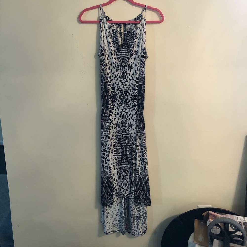 Animal print dress asymmetrical